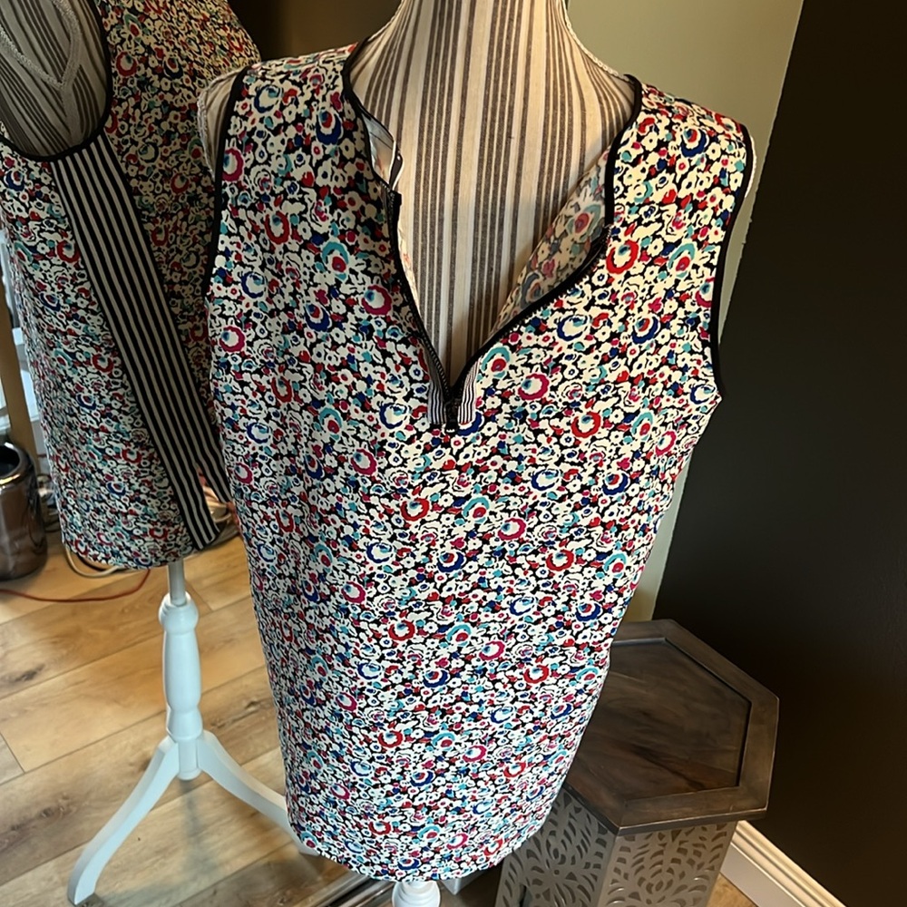 SportMax, by MaxMara, floral and Striped Sleeveless Top, size 12 - Picture 7 of 11